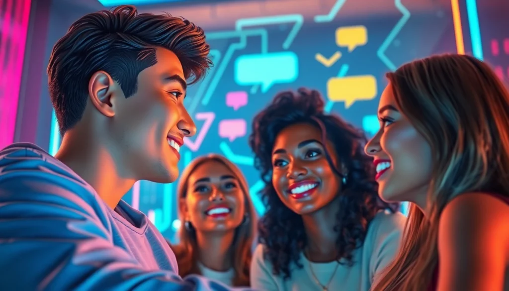 Engaging ai sex chat conversation between diverse avatars in a virtual setting