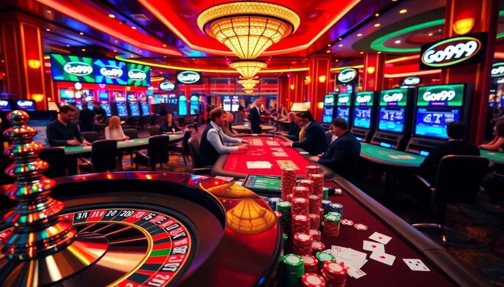 Go99 offers an exhilarating gambling experience with poker tables, roulette wheels, and vibrant casino atmosphere.